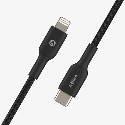 Atline Braided Cosmic USB-C to Lightning Cable (1m ,Black)