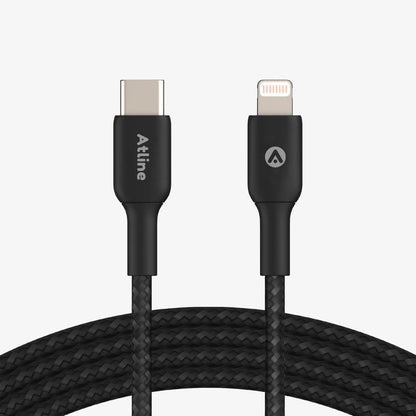 Atline Braided Cosmic USB-C to Lightning Cable (1m ,Black)