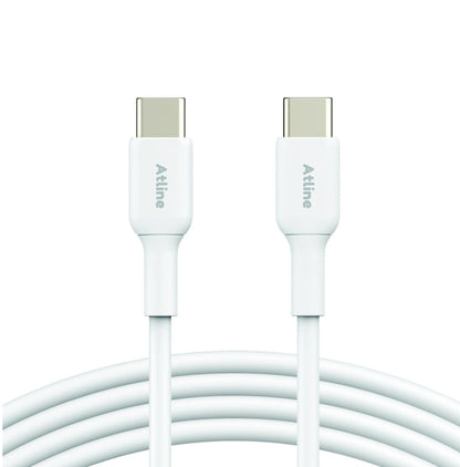 ATLINE Unbreakable Fast Charging  Type C Cable for Smartphones, Tablets & other Type C devices, 480Mbps Data Sync, Quick Charge 3.0 (FLOW-PD-60)